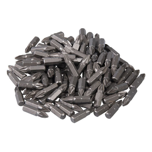 Silverline Pozidriv Cr-V Screwdriver Bits 100pk PZ2 Silverline - Dynamic Drive