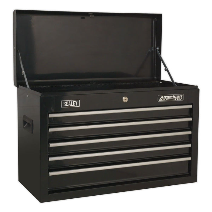 Sealey Topchest 5 Drawer with Ball-Bearing Slides Black AP225B Sealey - Dynamic Drive