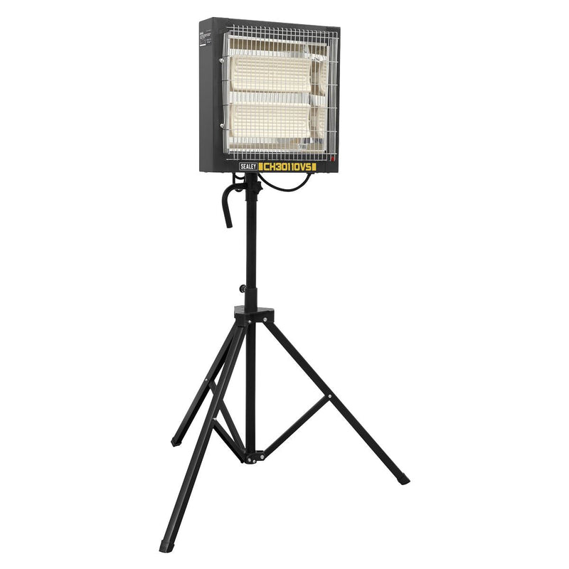 Sealey Ceramic Heater with Tripod Stand 1.2/2.4kW 110V CH30110VS Sealey - Dynamic Drive