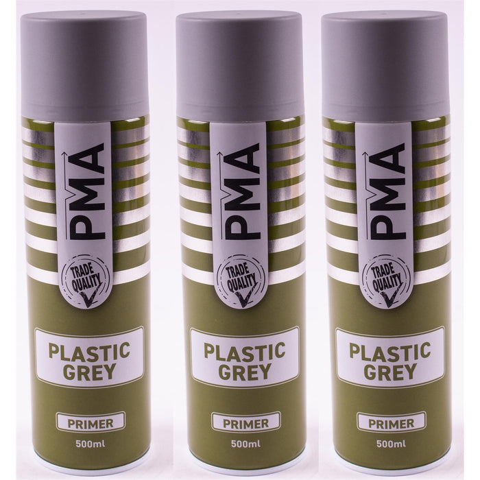 Autotek Professional Grey Plastic Primer 500ml Spray Paint High Coverage Autotek - Dynamic Drive