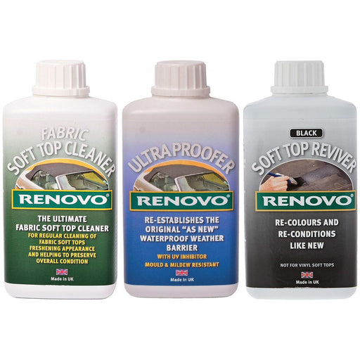 Renovo ***Black Restore Kit*** Soft Top Canvas Cleaner & Reviver & Ultra Proofer Renovo  - Dynamic Drive