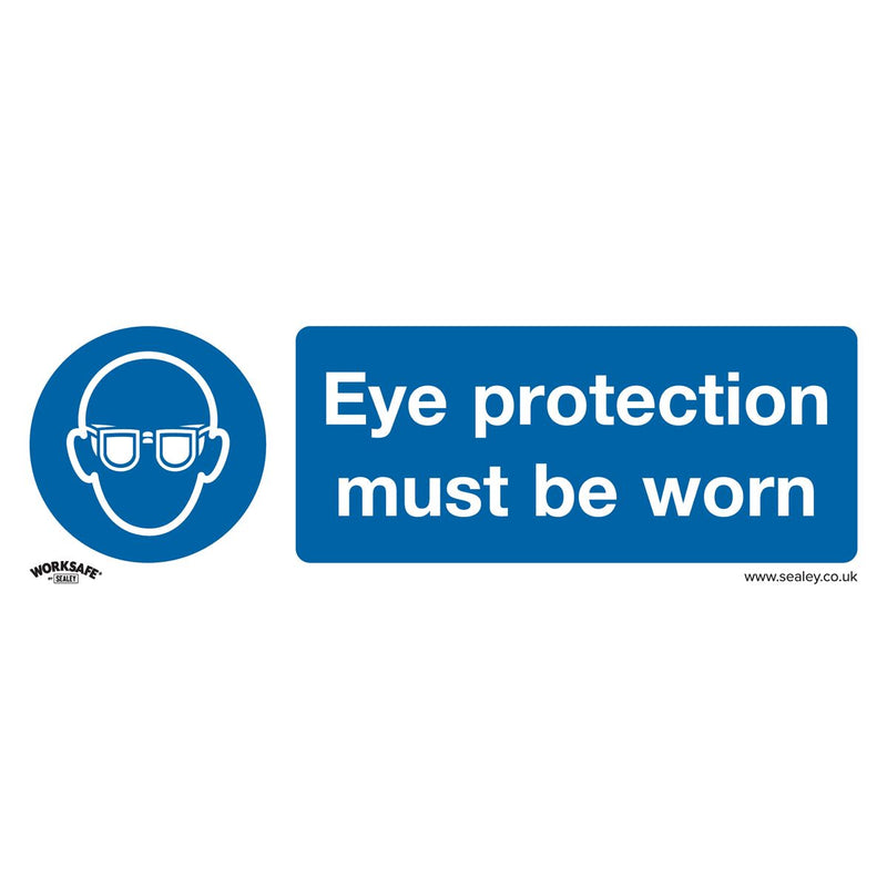 Sealey Mandatory Safety Sign Eye Protection Must Be Worn Self-Adhesive Vinyl Pac Sealey - Dynamic Drive
