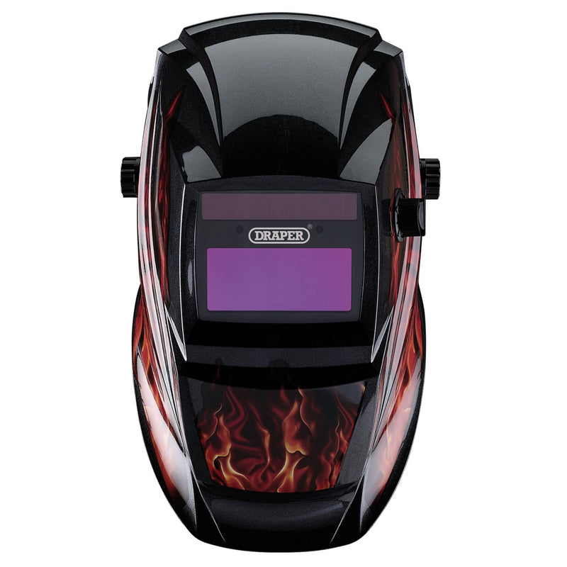 Draper Auto-Darkening Welding Helmet, Red Flames 02513 Draper - Dynamic Drive