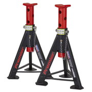 Sealey AXLe Stands (Pair) 6 Tonne Capacity per Stand Red AS6R Sealey - Dynamic Drive