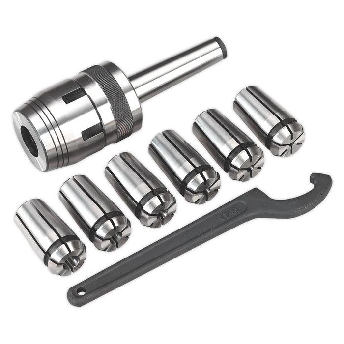 Sealey Mill Chuck Set MT2-M10 3-10mm SM2503MCSET Sealey - Dynamic Drive