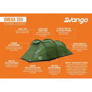 Vango Omega 350 Tent Forest Green Vango - Dynamic Drive