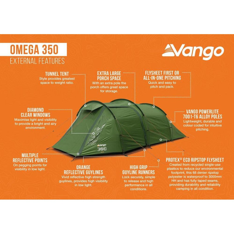 Vango Omega 350 Tent Forest Green Vango - Dynamic Drive