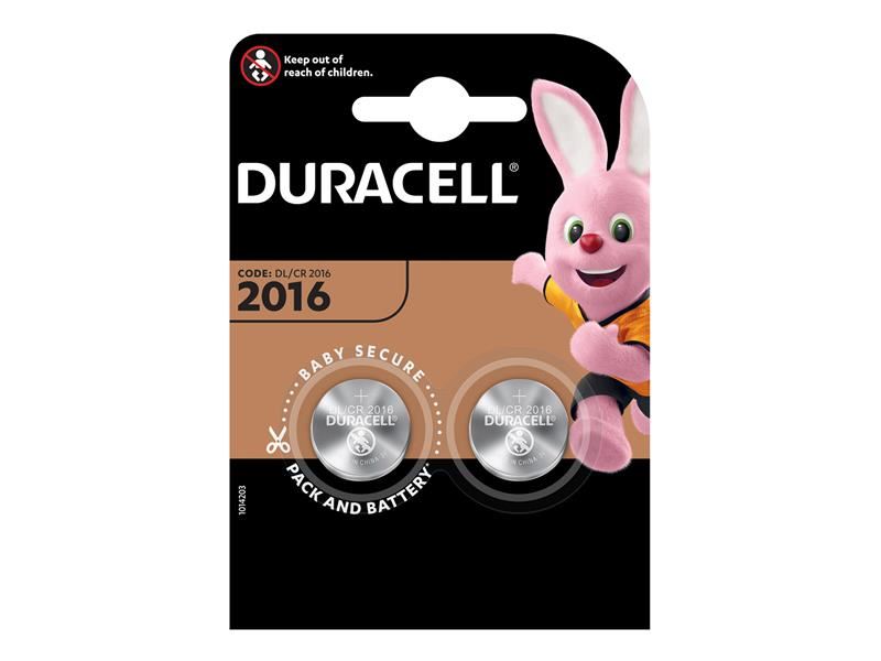 Duracell CR2016 Coin Lithium Battery (Pack 2) Duracell - Dynamic Drive