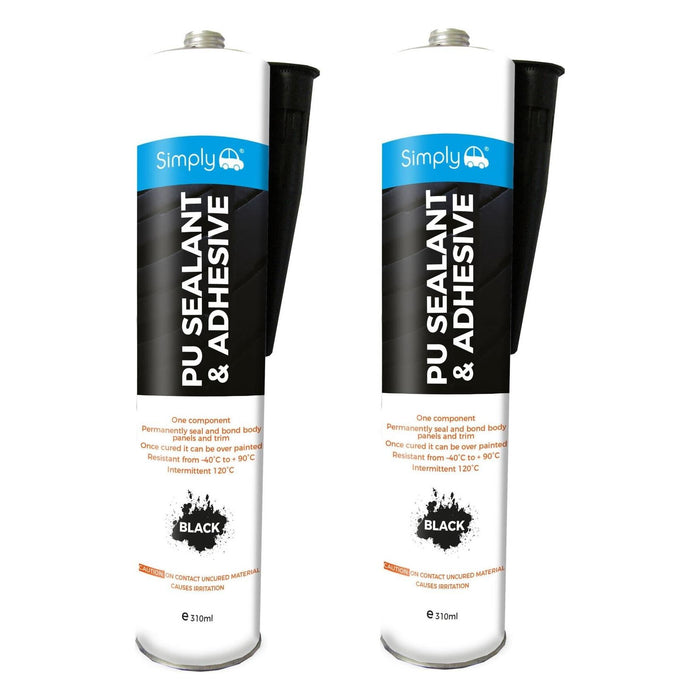 2 x Black PU Sealant Bonding Adhesive Glue Car Seam Sealer Sealant Body 310ml Simply - Dynamic Drive