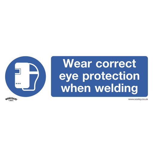 Sealey Mandatory Safety Sign Wear Eye Protection When Welding Self-Adhesive Viny Sealey - Dynamic Drive