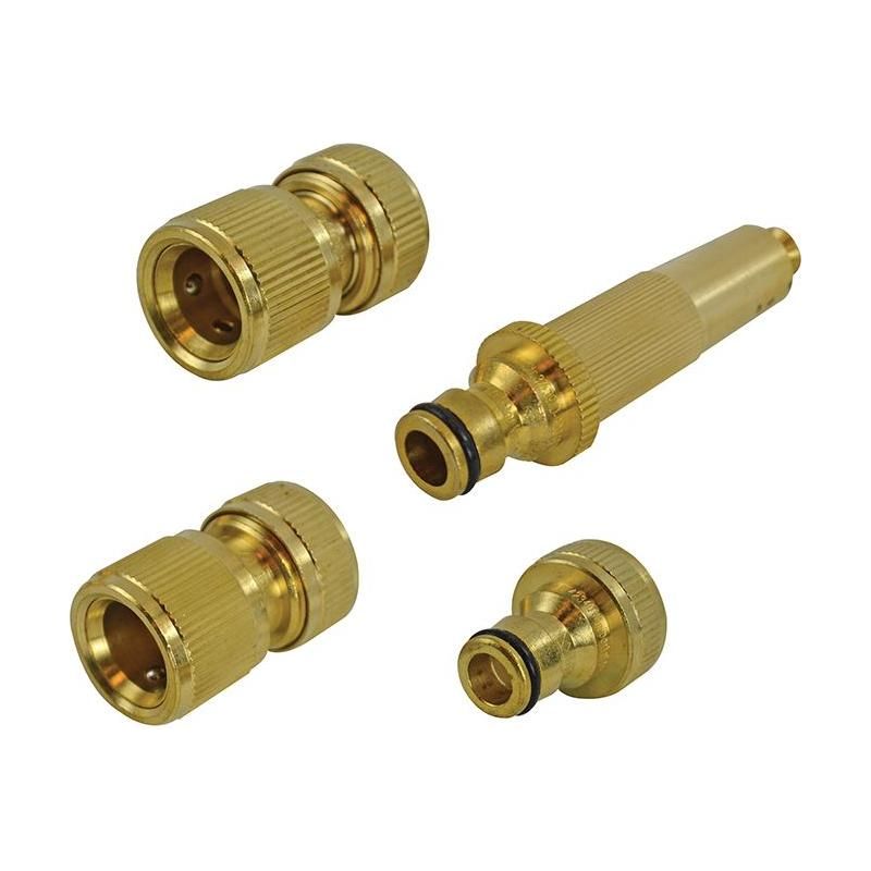 Faithfull Brass Nozzle & Fittings Kit 4 Piece 12.5mm (1/2in) Faithfull - Dynamic Drive