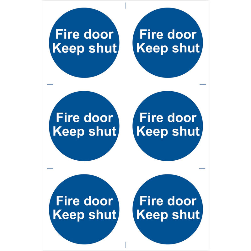 Draper Fire Door Keep Shut' Mandatory Sign (Pack of 6) 72112 Draper - Dynamic Drive