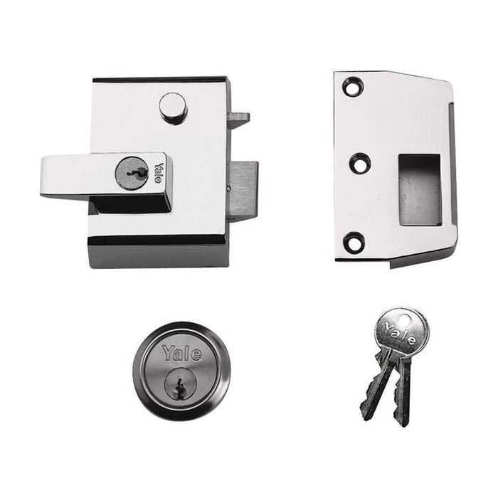 Yale Locks P2 Double Locking Nightlatch 40mm Backset DMG/PB Finish Visi Yale Locks - Dynamic Drive