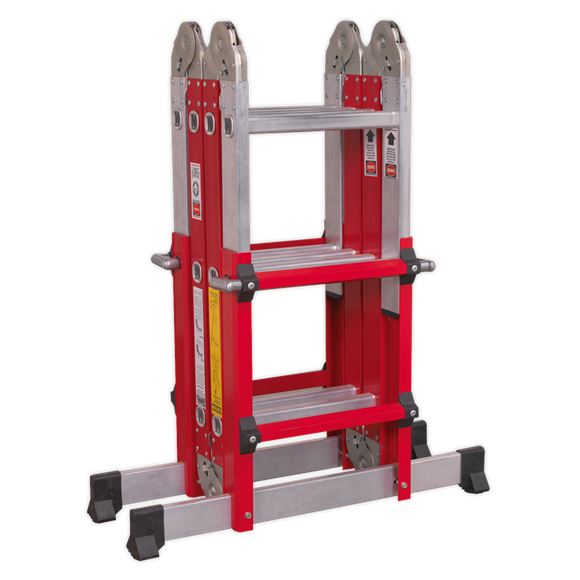 Sealey Aluminium Multipurpose Ladder EN 131 Adjustable Height AFPL2 Sealey - Dynamic Drive