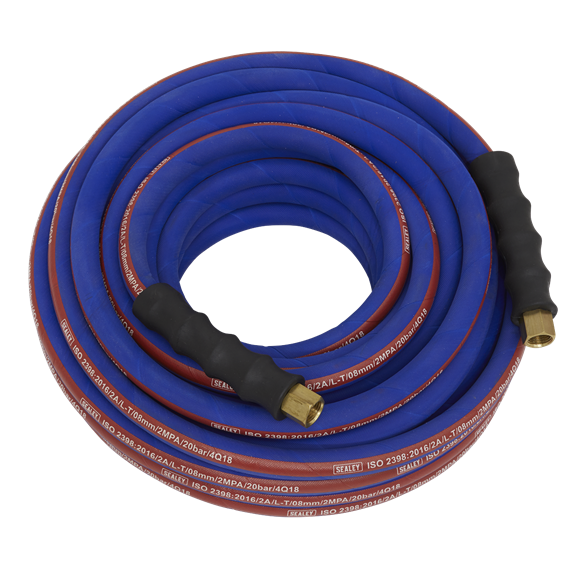Sealey Air Hose 15m x8mm with 1/4"BSP Unions Extra-Heavy-Duty AH15R Sealey - Dynamic Drive