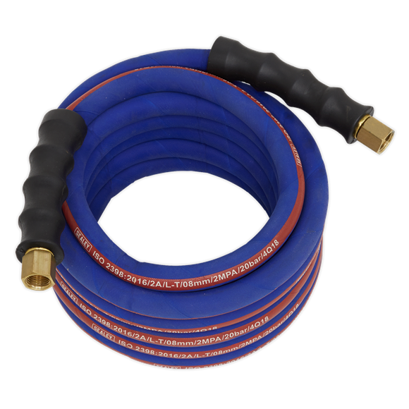 Sealey Air Hose 5m x8mm with 1/4"BSP Unions Extra-Heavy-Duty AH5R Sealey - Dynamic Drive