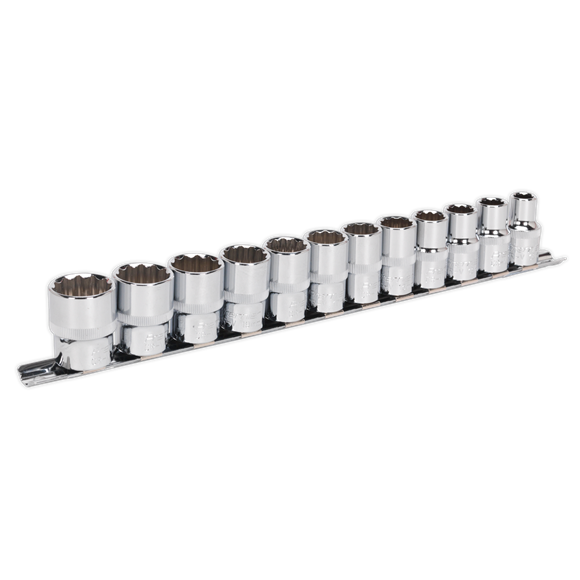 Sealey Socket Set 12pc 1/2"Sq Drive 12pt WallDrive Metric AK2684 Sealey - Dynamic Drive