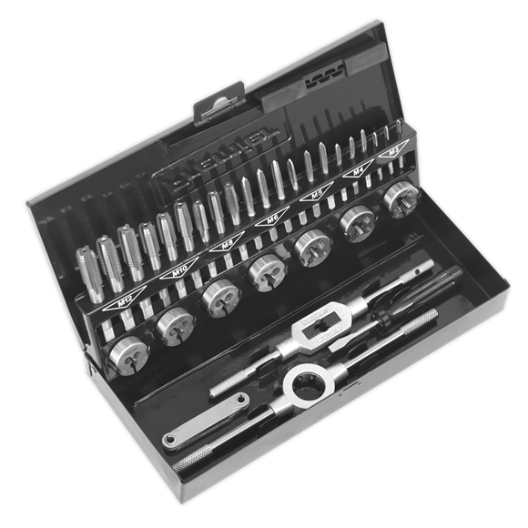 Sealey Tap & Die Set 32pc Split Dies HSS 4341 Metric AK3015HSS Sealey - Dynamic Drive