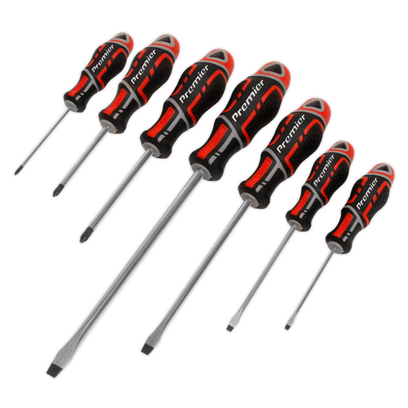 Sealey Screwdriver Set 7pc GriPMAX Red AK4325 Sealey - Dynamic Drive
