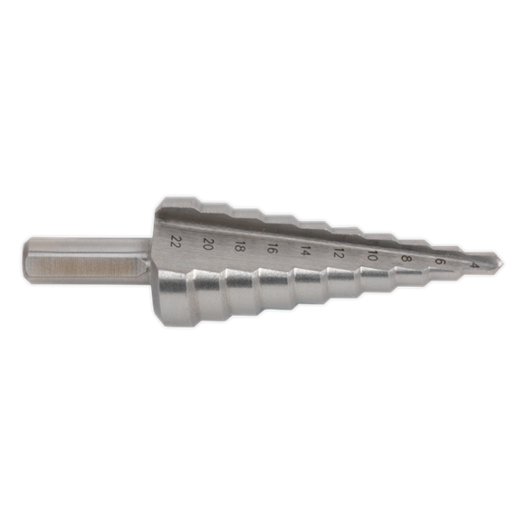 Sealey HSS 4341 Step Drill Bit 4-22mm Double Flute AK4744 Sealey - Dynamic Drive