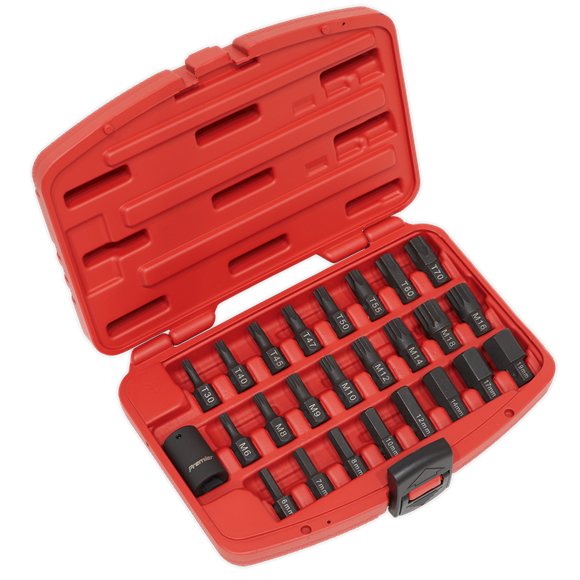 Sealey Impact TRX-Star*/Hex/Spline Bit Set 25pc 1/2"Sq Drive AK5612 Sealey - Dynamic Drive