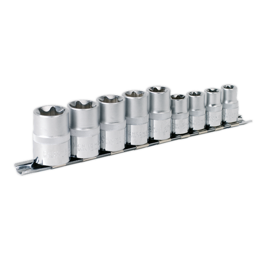 Sealey TRX-Star* Socket Set 9pc 3/8" & 1/2"Sq Drive E10-E14 & E16-E24 AK617 Sealey - Dynamic Drive