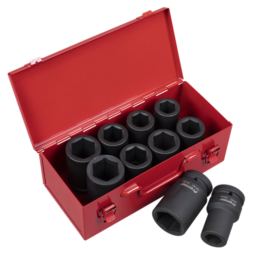 Sealey Impact Socket Set 10pc Deep 1"Sq Drive Metric/Imperial AK689 Sealey - Dynamic Drive