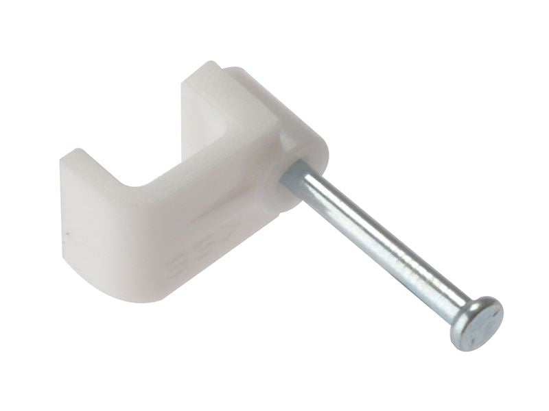 Forgefix Cable Clip Flat White 1.00mm Box 100 ForgeFix - Dynamic Drive