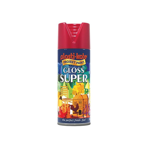 Plastikote Gloss Super Spray Bright Red 400ml PlastiKote - Dynamic Drive