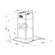 Baridi Curved Glass Cooker Hood Carbon Filters & LED Lights 60cm Stainless Steel Baridi - Dynamic Drive