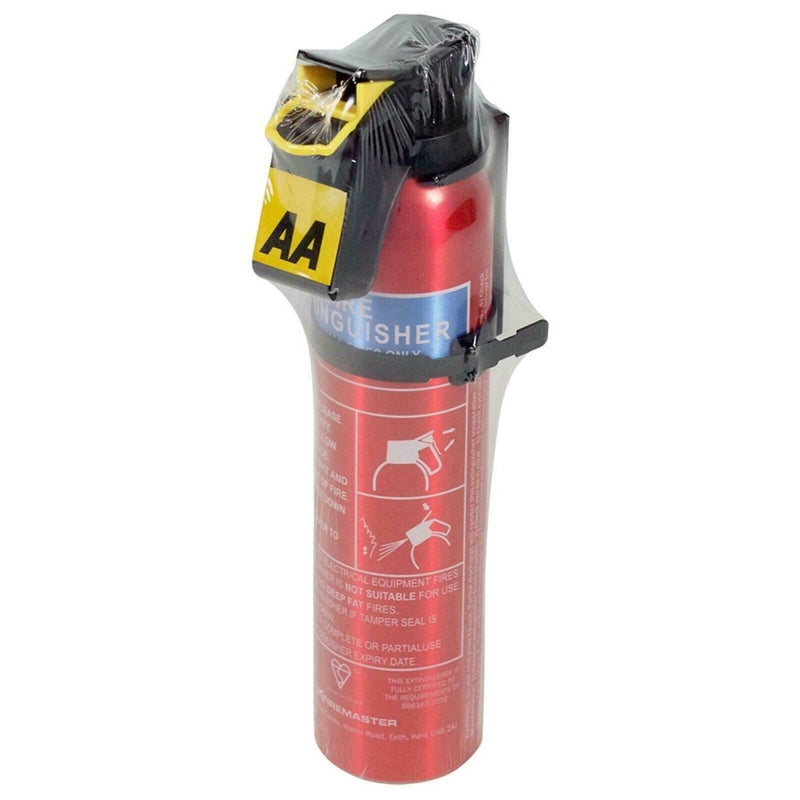 AA Fire Extinguisher BC Powder Compact Car Home Caravan Kitchen + Bracket 600g AA - Dynamic Drive