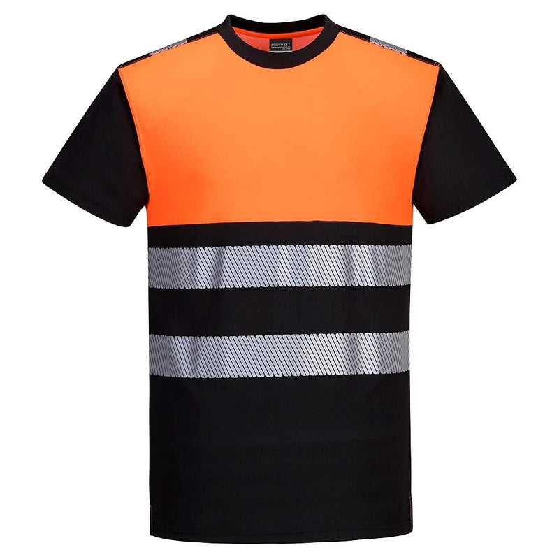 Portwest Pw3 Hi-Vis Cotton Comfort Class 1 T-Shirt S/S PW311BKYXXXL Portwest - Dynamic Drive