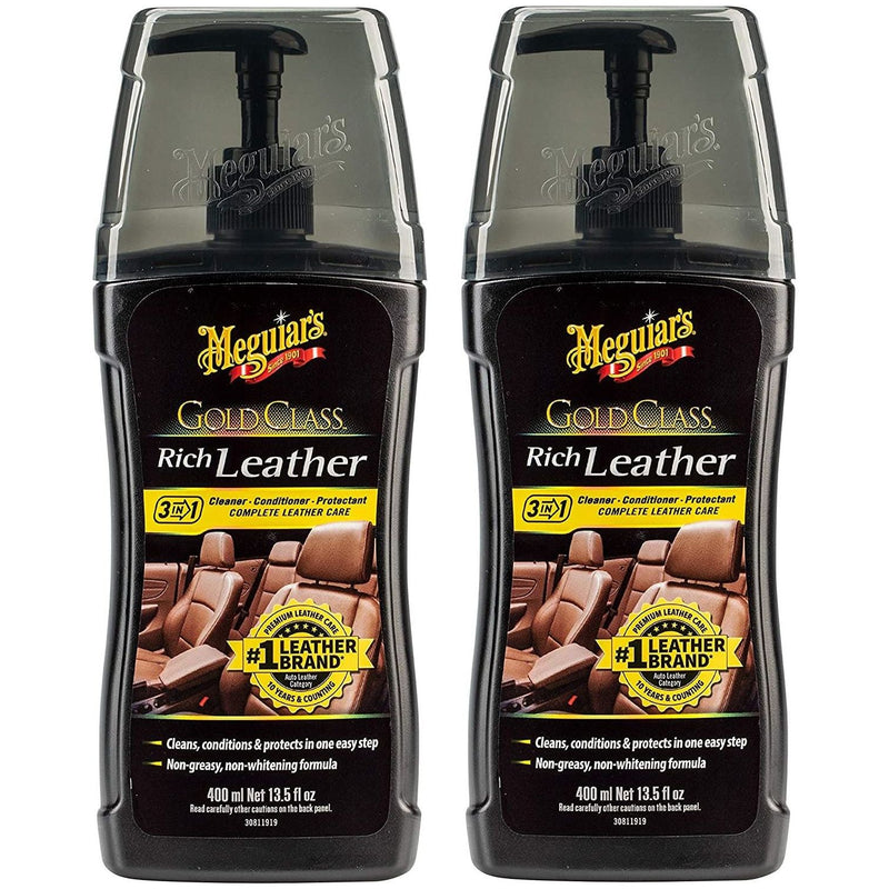 2x Meguiar's G17914EU Gold Class Rich Leather Cleaner and Conditioner 400ml Meguiar's - Bars 4 Cars