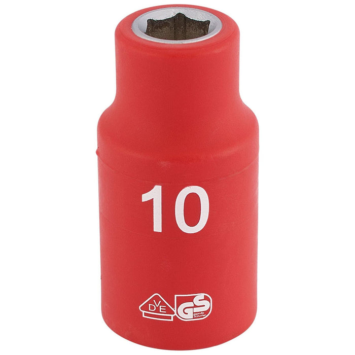 Draper Fully Insulated VDE Socket, 1/2" Sq. Dr., 10mm 31756 Draper - Dynamic Drive