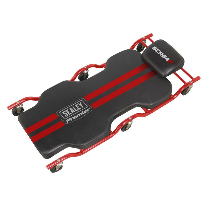 Sealey Steel Creeper with 6 Wheels & Headrest Deluxe SCR84 Sealey - Dynamic Drive