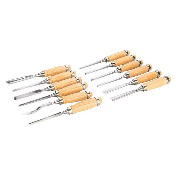 Silverline Wood Carving Set 12pce 200mm Silverline - Dynamic Drive