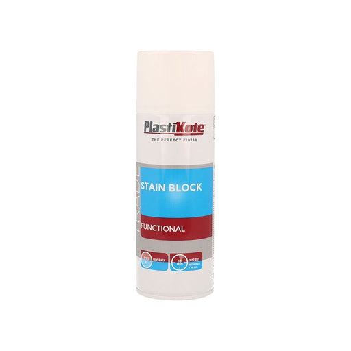 Plastikote Trade Stain Block Spray Paint White 400ml PlastiKote - Dynamic Drive