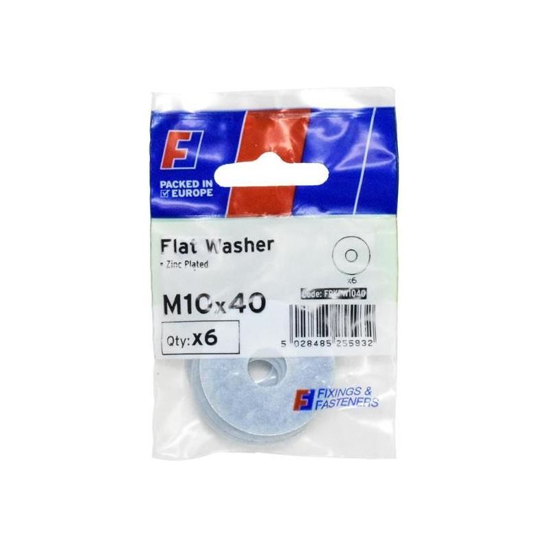Forgefix Flat Washers ZP M10 x 40mm ForgePack 6 ForgeFix - Dynamic Drive