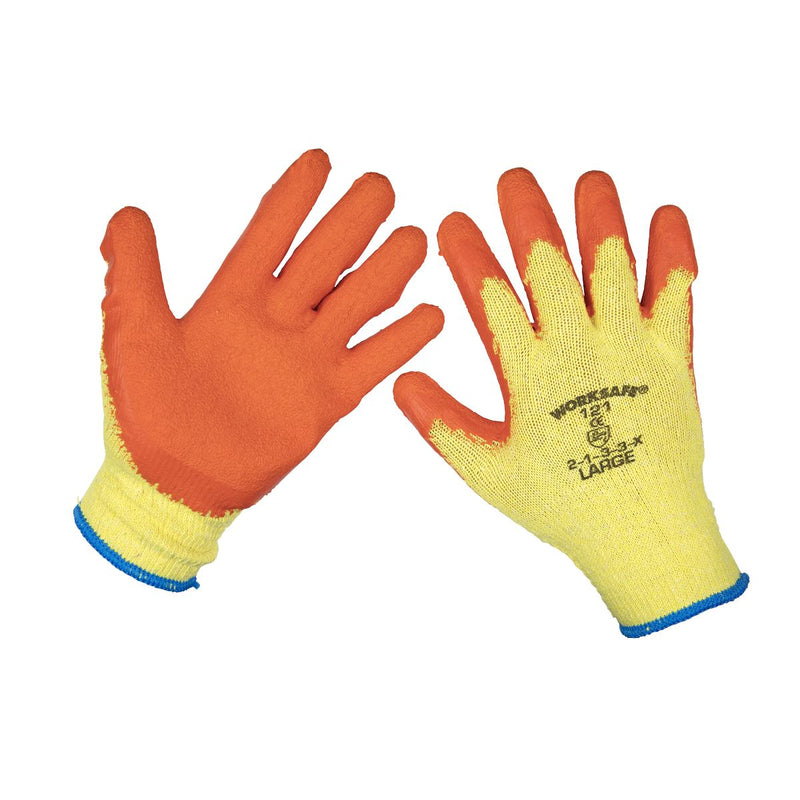 Worksafe Super Grip Knitted Gloves with Latex Palm, Large - Pack of 120 Pairs Worksafe - Dynamic Drive