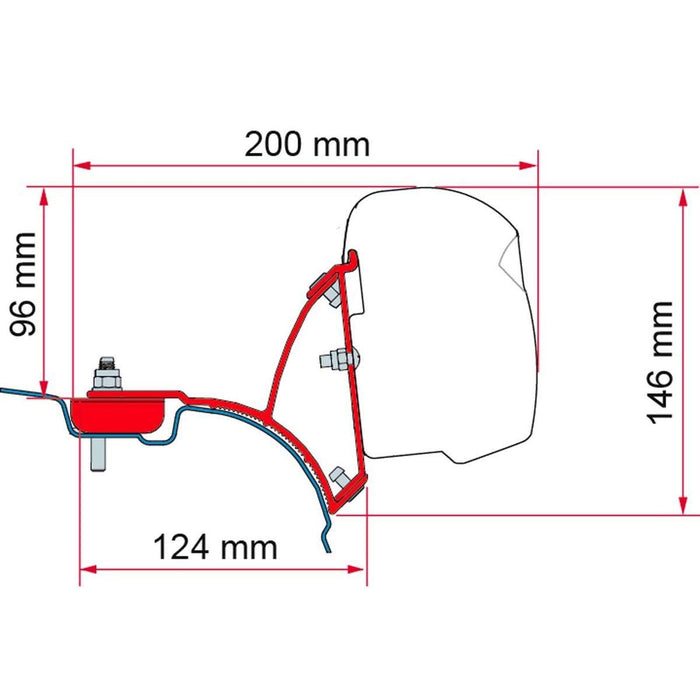 Fiamma VW T5/T6 Transporter Brackets for F43 Awning RHD - Deep Black Fiamma - Dynamic Drive