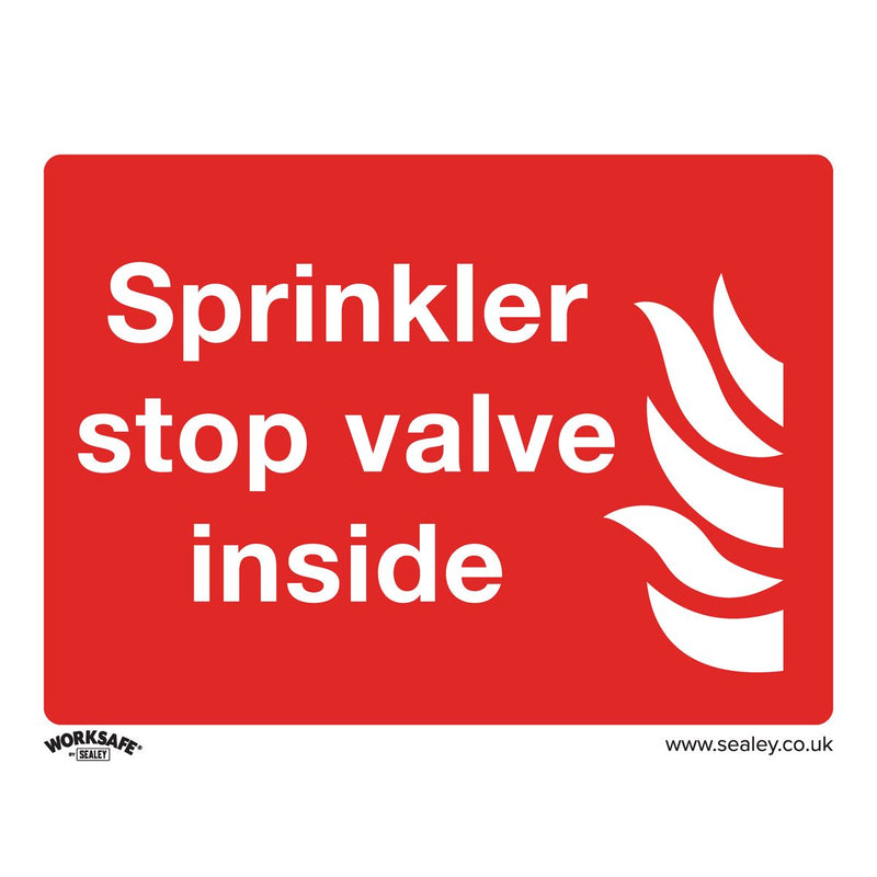 Sealey Safe Conditions Safety Sign Sprinkler Stop Valve Self-Adhesive Vinyl Pack Sealey - Dynamic Drive