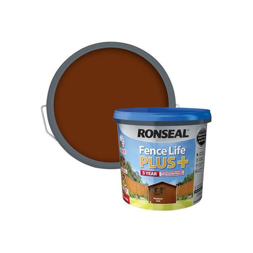 Ronseal Fence Life Plus+ Medium Oak 5 litre Ronseal - Dynamic Drive