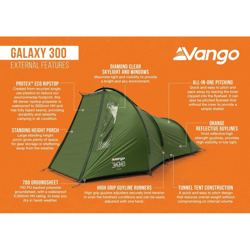 Vango Galaxy 300 Tent Forest Green Vango - Dynamic Drive