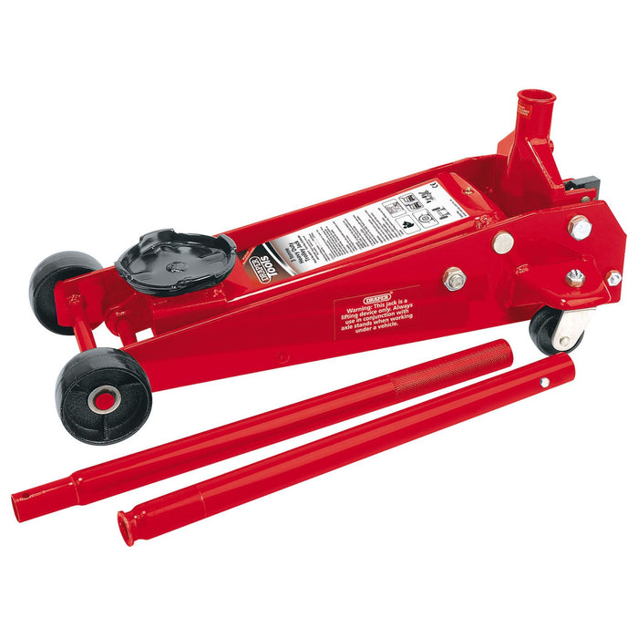 Draper Heavy Duty Garage Trolley Jack, 3 Tonne, Red 60977 Draper - Dynamic Drive
