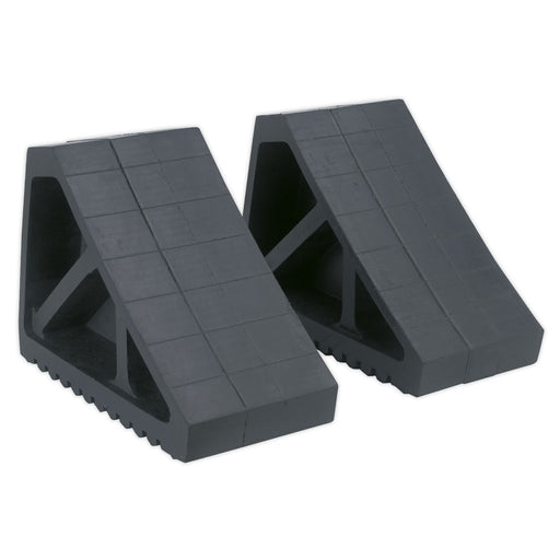 Sealey Rubber Wheel Chocks Pair WC02 Sealey - Dynamic Drive