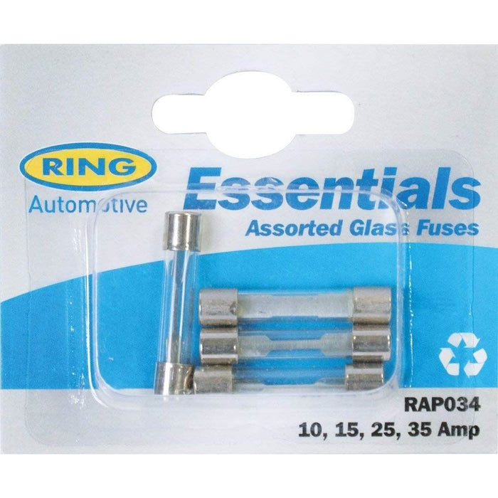 Ring Automotive RAP034 Assorted Glass Fuses 10, 15, 25, 35 Amp Ring - Dynamic Drive