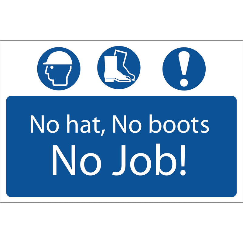 Draper 'No Hat, No Boots, No Job' Mandatory Sign 72916 Draper - Dynamic Drive