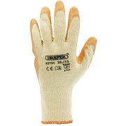 Draper Heavy Duty Latex Coated Work Gloves, Extra Large, Orange (Pack of 10) Draper - Dynamic Drive