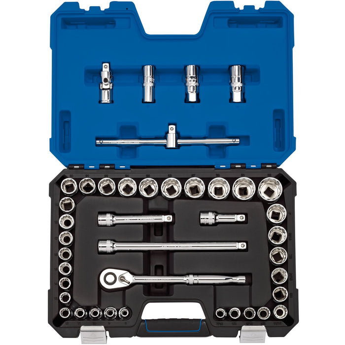 Draper Expert MM/AF Combined Socket Set, 1/2" Sq. Dr., Blue (41 Piece) Draper - Dynamic Drive