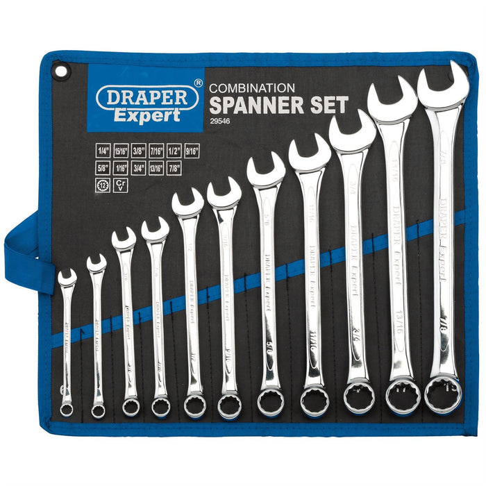 Draper Expert HI-TORQ Imperial Combination Spanner Set (11 Piece) Draper - Dynamic Drive